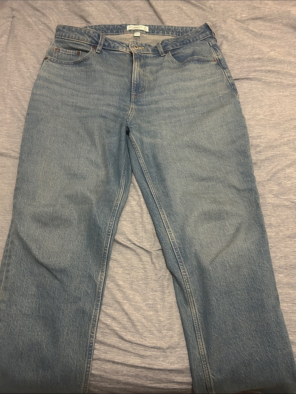 Abercrombie & Fitch Straight-Leg Jeans in Light Blue Denim